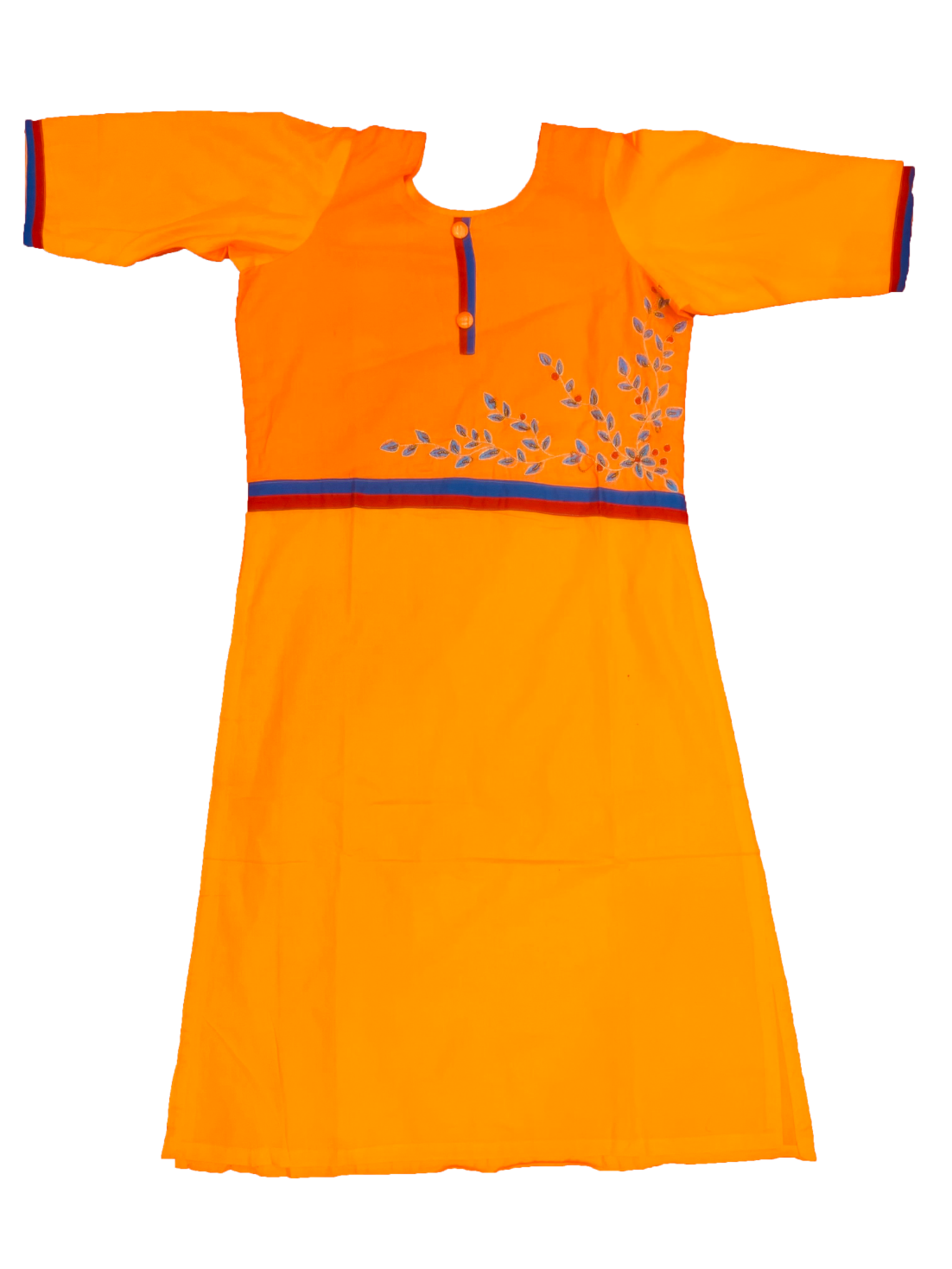 Orange Peel Suit With Zari Work