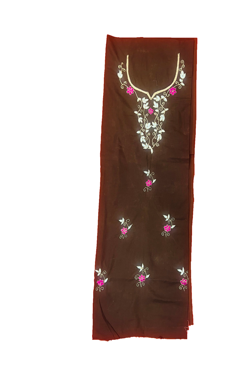 Caput mortuum Suit With Zari Work