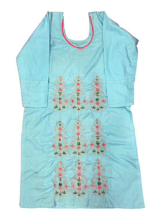 Aqua Island Suit With Zari Work
