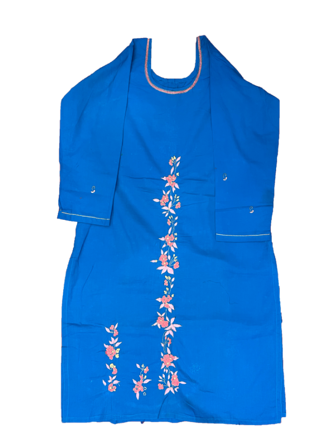 Celtic Blue Suit With Zari Work