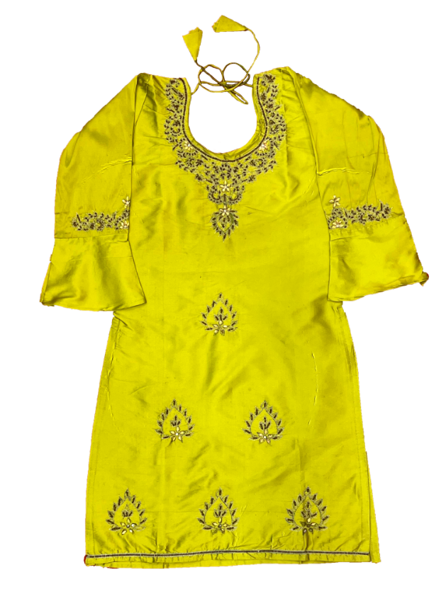 Dark Goldenrod Suit With Zari Work