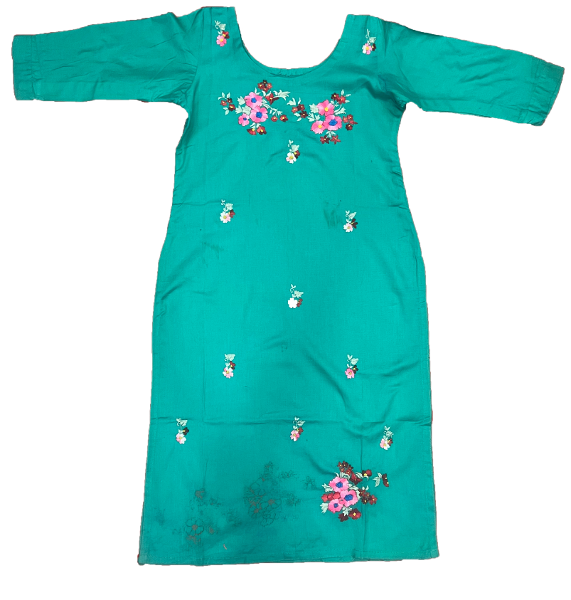 Light Sea Green Suit With Zari Work