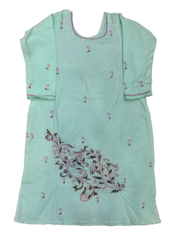 Light Turquoise Aqua Suit With Zari Work