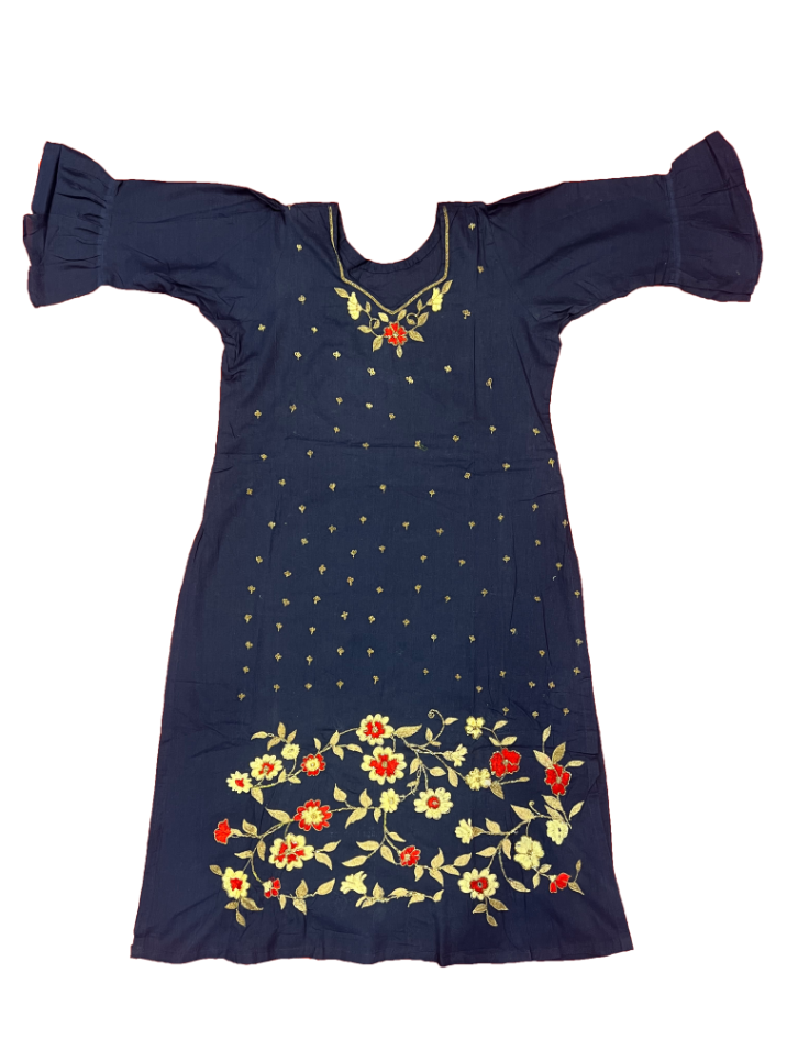 Navi Blue Suit With Zari Work