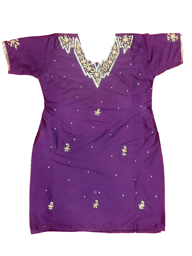 Purple Suit With Zari Work