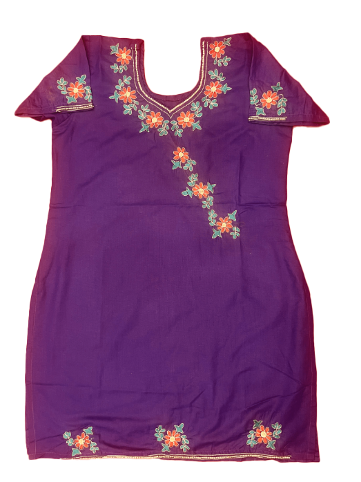 Elegant Purple Suit With Zari Work