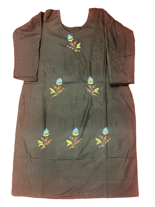 Olive Drab Camouflage Suit With Zari Work