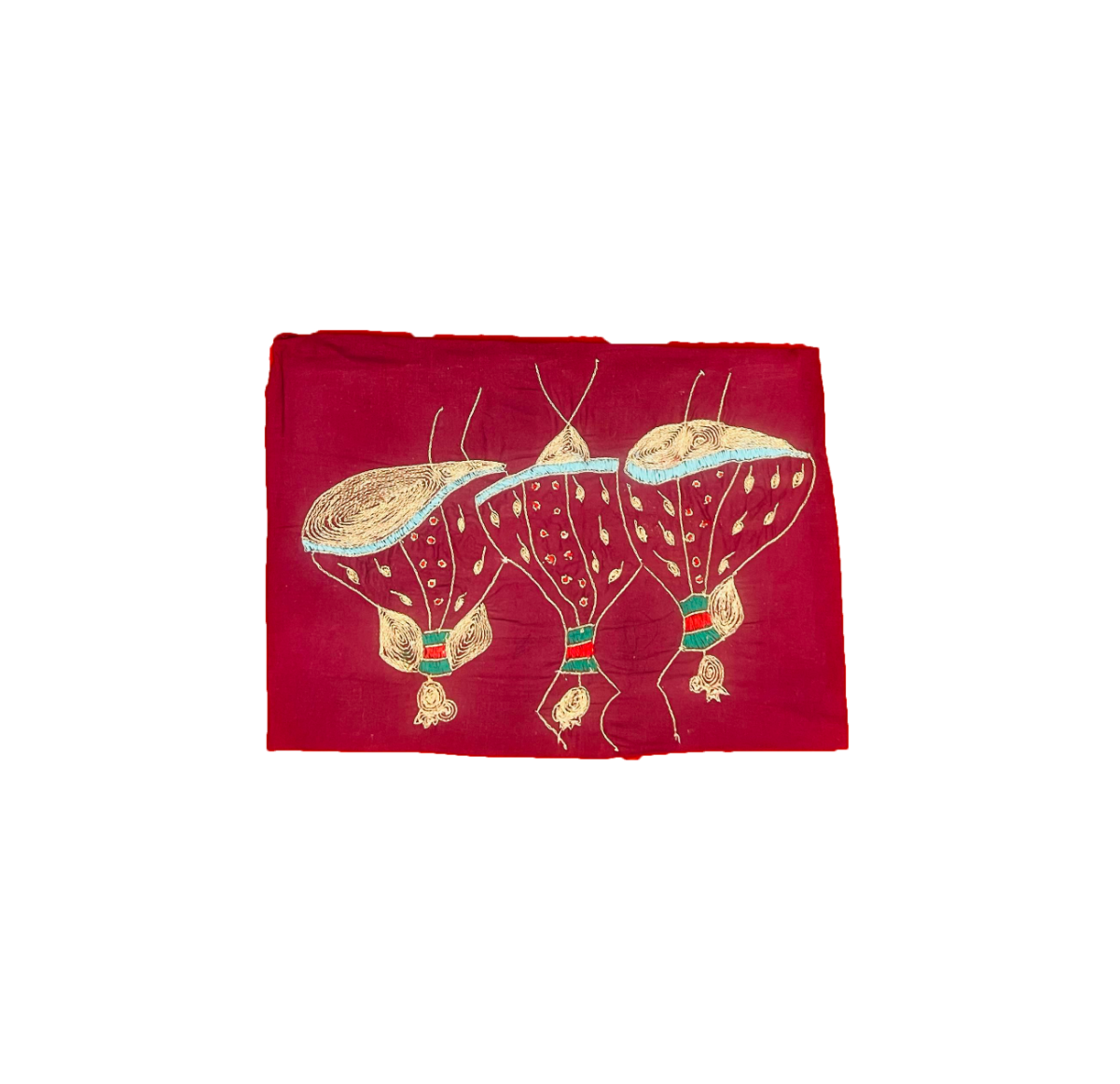 Carmine Suit With  Zari Work